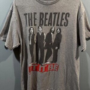 The Beatles Let It Be Gray T Shirt, Size Large Classic Music Tee Casual Style
